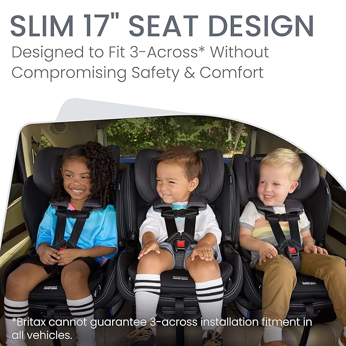 Britax Poplar S Convertible Car Seat, 2-in-1 Car Seat with Slim 17-Inch Design, ClickTight Technology, Stone Onyx