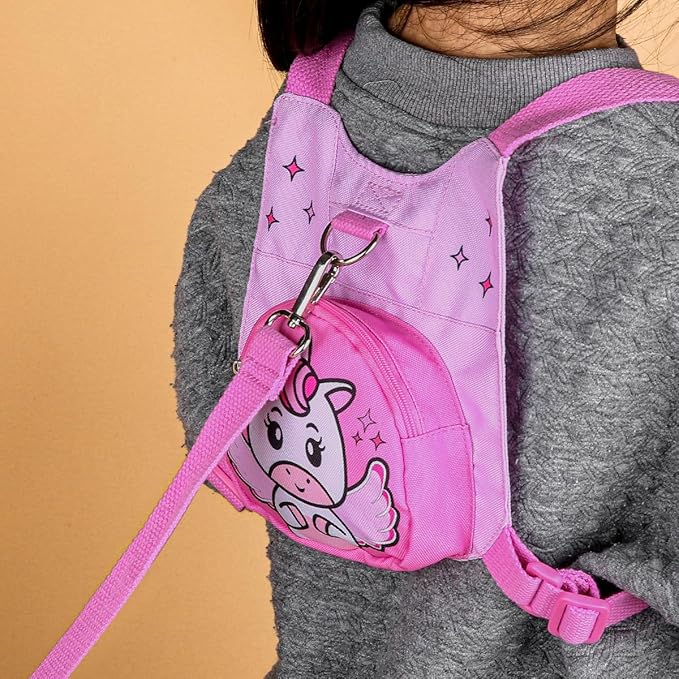Unicorn Toddler Harness with Leash – Walking Leash for Toddlers | Cute & Secure Safety Harness for Walking Outdoors (Pink)