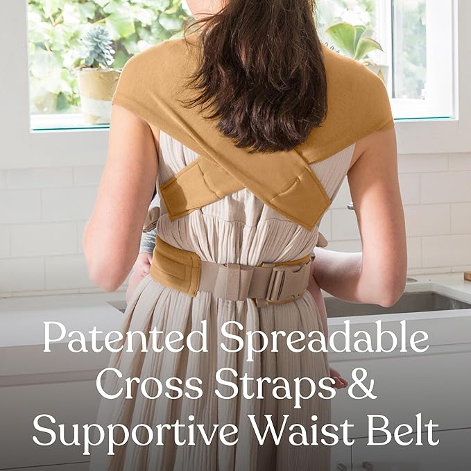 Ergobaby Embrace Baby Carrier Newborn to Toddler - Lightweight Ergonomic Baby Carriers - Cozy Essentials (7-25 Pounds), Ponte Knit, Camel