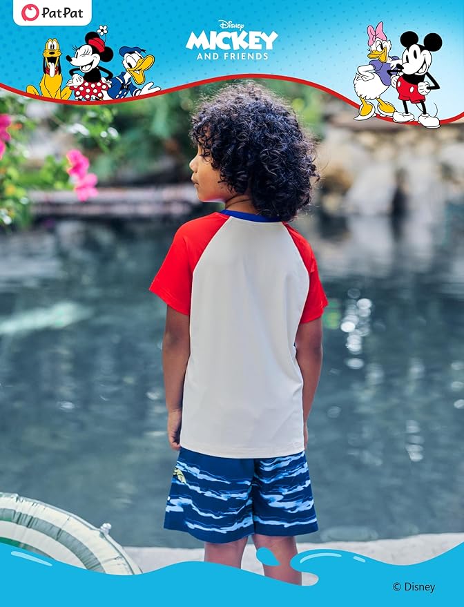 Disney Marvel Spiderman Cars Boy Swimsuit Rash Guard Shirts & Swim Trunk Boys Swim Set Mickey Summer Bathing Suit 2-13 Years