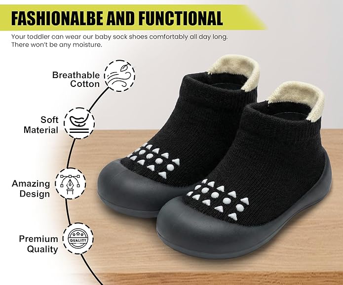 Baby Sock Shoes Boys Girls First Walking Shoes Non-Slip Slippers Soft Sole Sneakers Toddler Infant Babygirl