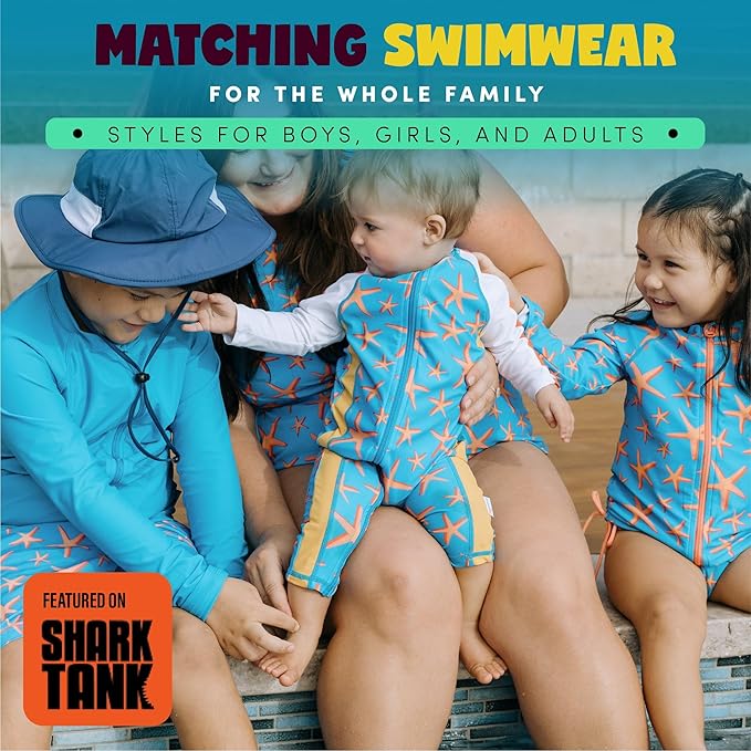 SwimZip Boys' Long-Sleeve UPF 50+ Swimsuit for Baby, Toddler, & Little Boys