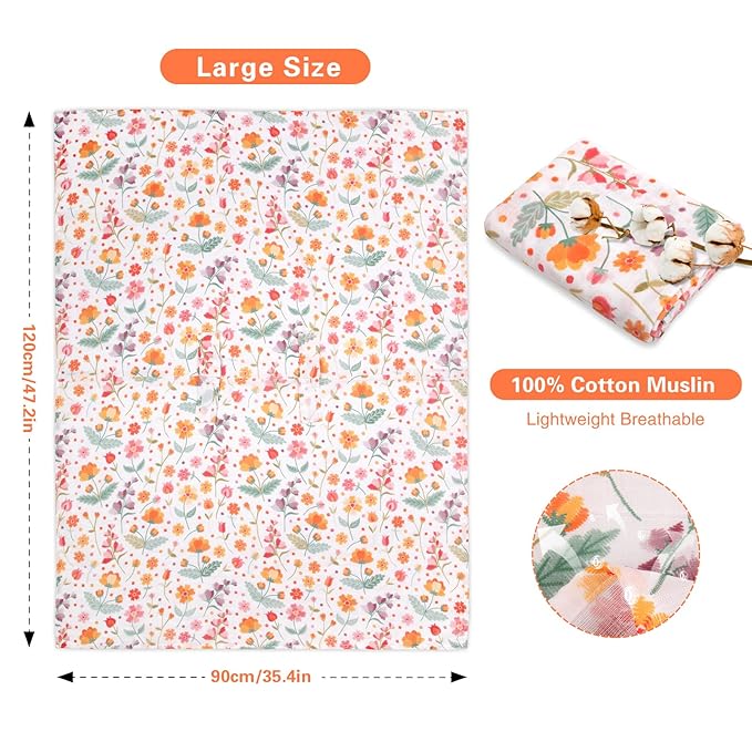Metplus Muslin Carseat Cover for Babies,Breathable Infant Carseat Cover Lightweight Baby Carrier Cover for Girls Boys, Fit Spring Summer/Hot Days/Warm Weather