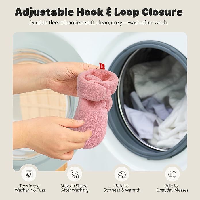 Baby Fleece Booties Newborn Unisex Booties Non-Slip Newborn Infant First Walkers Warm Shoes House Slippers for Baby Boys & Baby Girls Toddlers