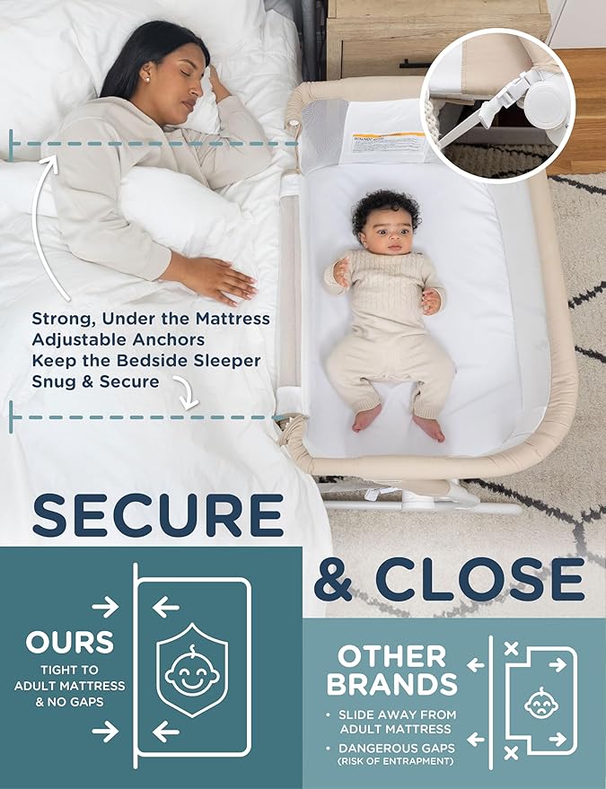 Baby Delight Beside Me Dreamer Bassinet | Bedside Sleeper & Baby Bassinet | 6-Position Height Adjustment | Organic Oat
