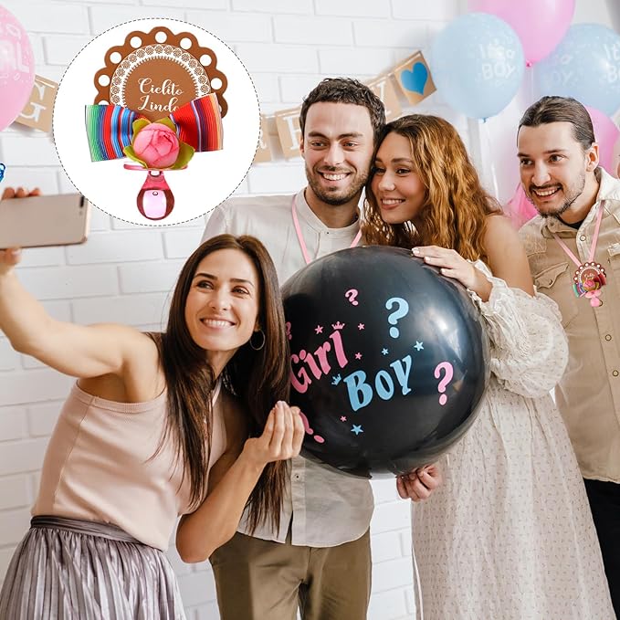 Landical 24 Pcs Cielito Lindo Party Pacifiers Necklaces Mexican Baby Shower Pacifiers Decorations Acrylic Pacifier Necklaces for Adults Guest Baby Shower Party Supplies Gifts Table Scatter Decorations