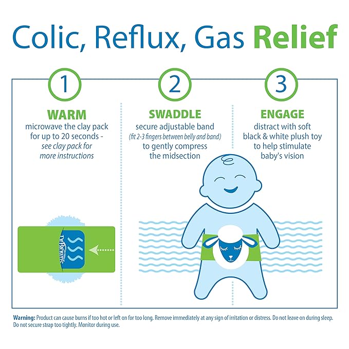 Dr. Brown’s Anti-Colic Options+ Narrow Baby Bottles, 4oz 4-Pack and Infant Gripebelt for Natural Colic Gas and Upset Stomach Relief in Babies and Toddlers, 0-3m, Lamb
