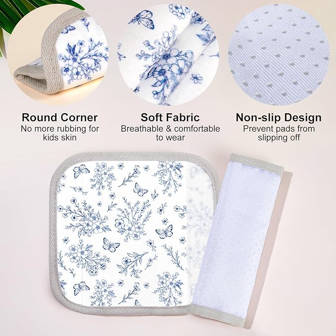 Seat Belt Cover Pad for Baby, Soft Seatbelt Cushion Covers for Kids 2Pcs Car Seat Strap Shoulder Pads for All Car Seats, Stroller, High Chair