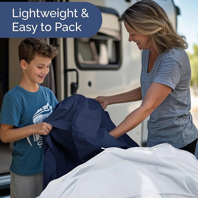 Short Queen RV Size 4 Piece Sheet Set - Comfy Breathable & Cooling Bed Sheets Set - Hotel Luxury Bedding for Women, Men, Kids, Teens, Boys & Girls - Deep Pockets & Ultra-Soft - Oeko-Tex - Navy Blue