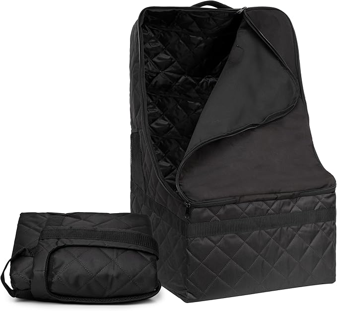 V VOLKGO Extra Padded Car Seat Travel Bag for Airplane, Heavy Duty Car Seat Bags for Air Travel Large Durable Carseat Carrier Bag, Airport Gate Check Bag with Padded Shoulder Strap