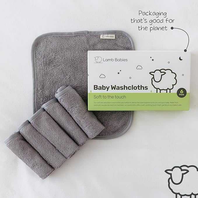 Bamboo Baby Washcloths for Newborn, Ultra-Soft & Absorbent for Gentle Bath Time Care, Durable Baby Bamboo Washcloths Made from Premium Viscose