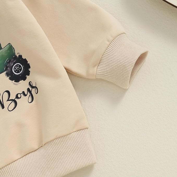 Baby Boy Fall Clothes Set Long Sleeve Letter Print Sweatshirt Pants Toddler Infant Outfits 6 12 18 24 Months 2T