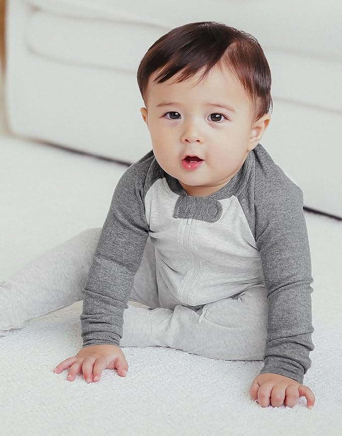 VAENAIT BABY Infant Toddler Boys Girls Modal Cotton Footed Pajamas One-Piece Romper Sleep and Play 0M-2T
