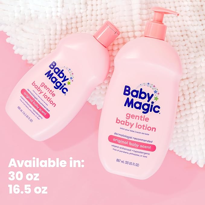 Baby Magic Gentle Baby Lotion | 16.5 Fl Oz (Pack of 6) | Vitamins & Aloe, Pink (705544), Original Baby Scent