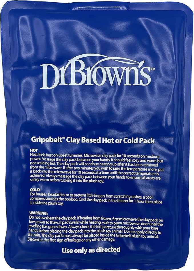 Dr. Brown's Gripebelt Heated Belly Band, Soothe Baby's Tummy with Gentle Warmth and Compression, Monster, 3m+, Blue