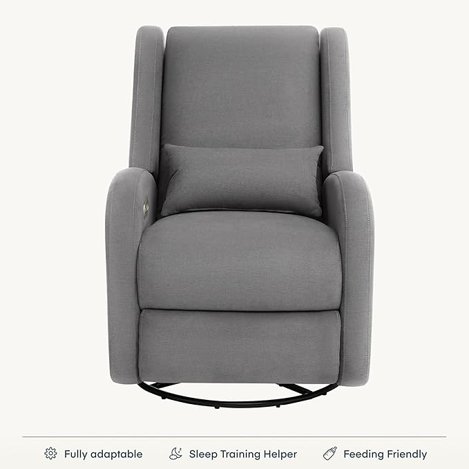 Nurture& The Wingback Plus – Premium Power Recliner for Nursery | Ergonomic, Stain-Resistant Glider Chair with USB, Lumbar & Head Support – Modern Baby Room Essential