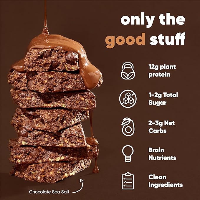 IQBAR Brain and Body Clean Plant Protein Bars - Chocolate & Fruit Lovers Variety - 12 Bars - Keto, Vegan, High Fiber, Gluten Free, Low Sugar Snack with Nutrients for Focus, Energy, Meal Replacement