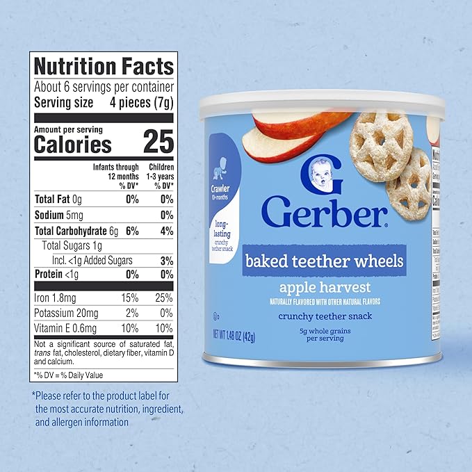 Gerber Teether Wheels, Apple Harvest, 1.48 Ounce (Pack of 6)