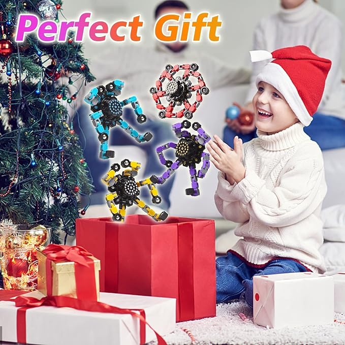 Fidget Spinners 8 Pcs for Kids and Adults Stress Relief Sensory Toys for Boys and Girls Fingertip Gyros Party Favors Sensory Fidget Toys Stocking Stuffers Bulk Gifts Trasransformable