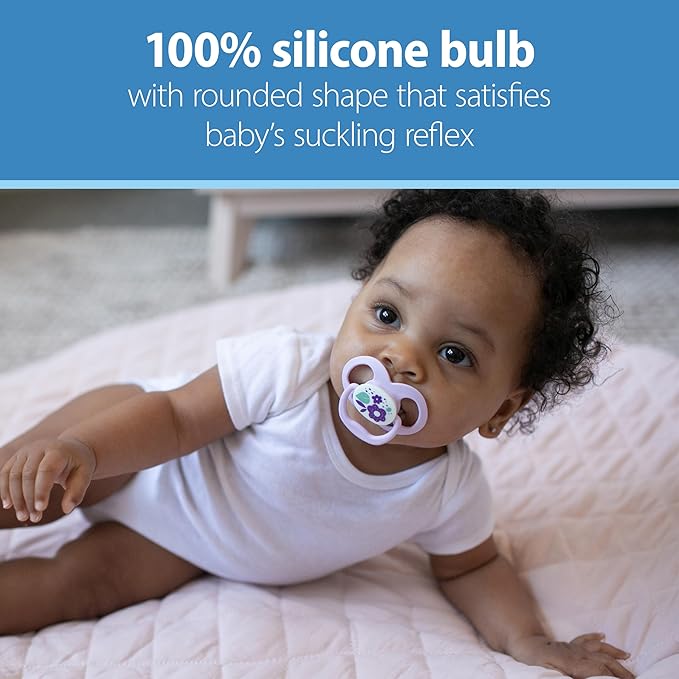 Dr. Brown's Advantage Symmetrical Pacifier with Air Flow - Blue Glow-in-The-Dark - 2-Pack - 6-18m (Pack of 2)