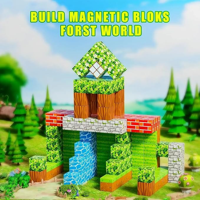 Magnetic blocks-100pcs,Building Cube,Size 0.8 inches/2cm, Constructions Toys for Boys & Girls Age 3-4, 5 6 7 8 9 10