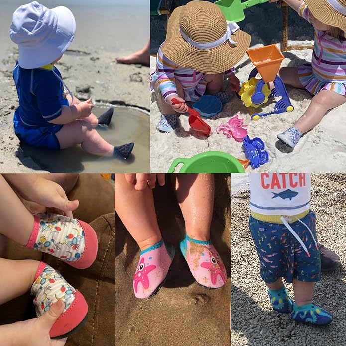 JIASUQI Baby Boys and Girls Barefoot Swim Water Skin Shoes Aqua Socks for Beach Swim Pool