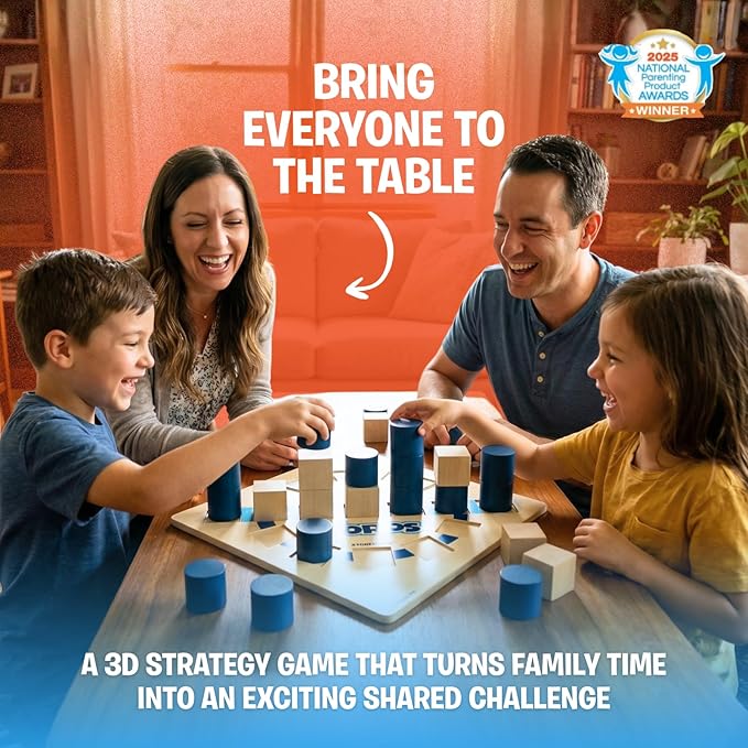 Foros 3D Board Game | Strategic Wooden Game with Unique Play | Family Game for Kids & Adults | Fun Entertainment for Game Night | Fast Paced, Easy to Learn Multiplayer | MESH Accredited, Award Winning