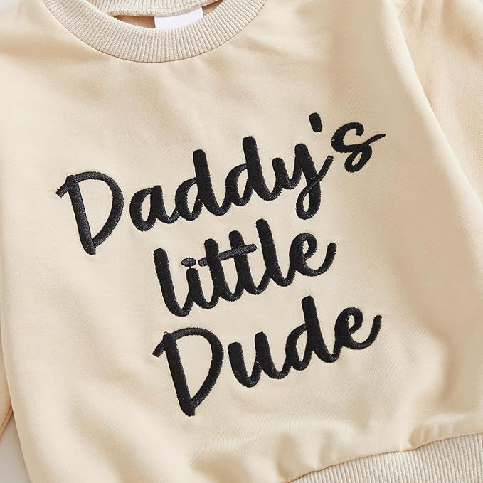 Infant Baby Boy Fall Clothes Set Funny Letter Sweatshirt Pant Outfit Toddler Winter Clothes 6 12 18 Months 2T 3T