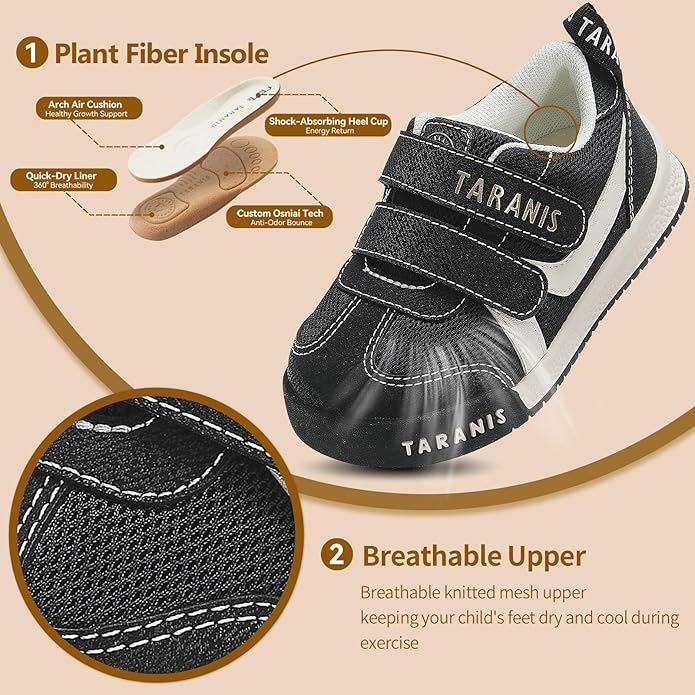 TARANIS Toddler Walking Shoes Wide Running Kids Sneakers Tennis Athletic Sport Shoes
