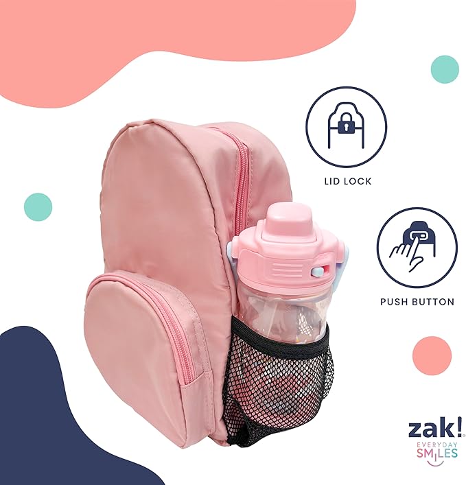 Zak Designs Bluey Beacon Kids Water Bottle for Travel or At Home, 12oz Plastic is Durable and Leak-Proof with Liquid Lock Spout, Cover, Carry Handle, Protective Base (Bluey)