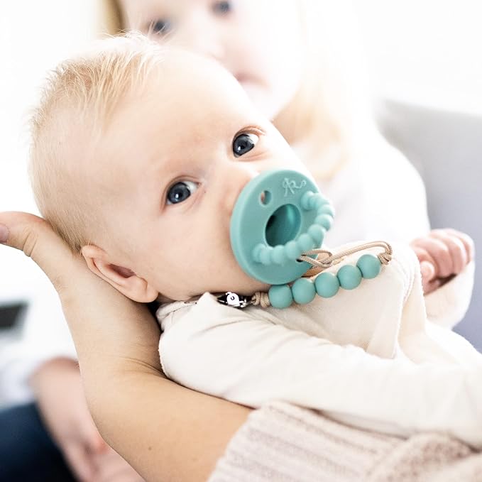Ryan & Rose Cutie PAT Pacifier Teether (Slant, Seaglass)