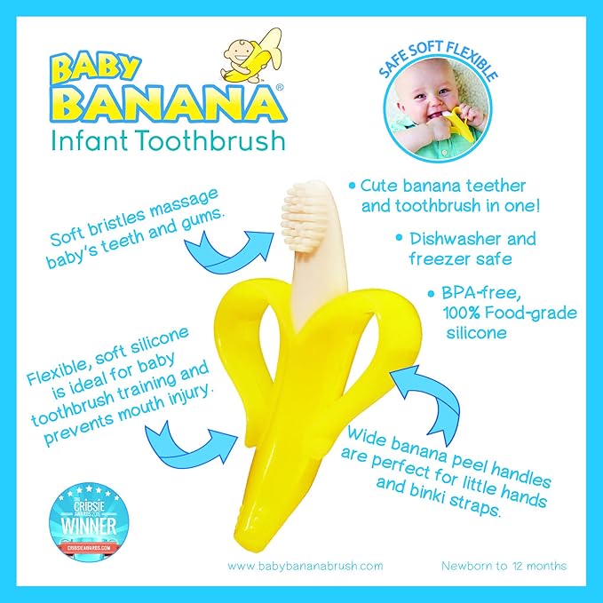 Baby Banana The Original, Banana Brush, Made in USA, Toddler Toothbrush, Family-Owned Business
