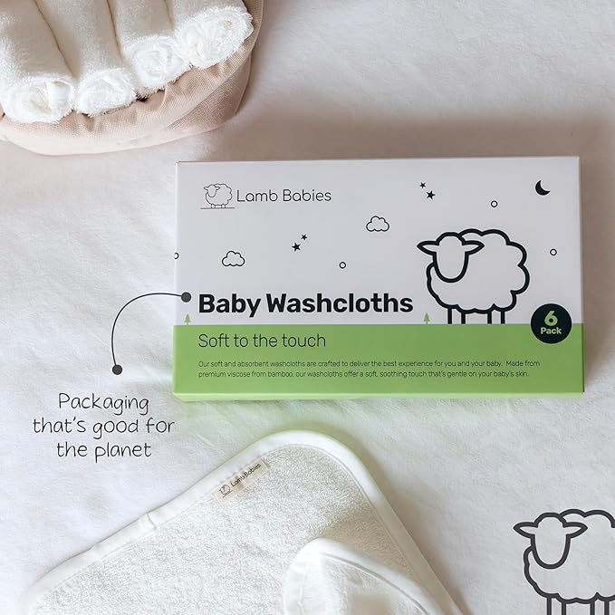 Bamboo Baby Washcloths for Newborn, Ultra-Soft & Absorbent for Gentle Bath Time Care, Durable Baby Bamboo Washcloths Made from Premium Viscose