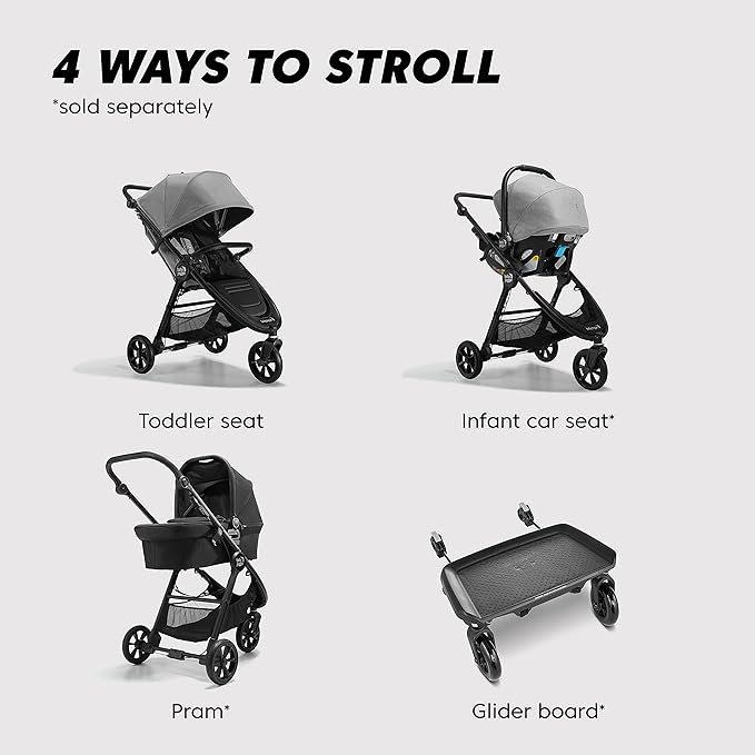Baby Jogger City Mini GT2 All-Terrain Lightweight Stroller with Forever Air Tires One-Hand Fold and All-Wheel Suspension Pike Exclusive Includes Belly Bar Leatherette Handlebar & Premium Fabric
