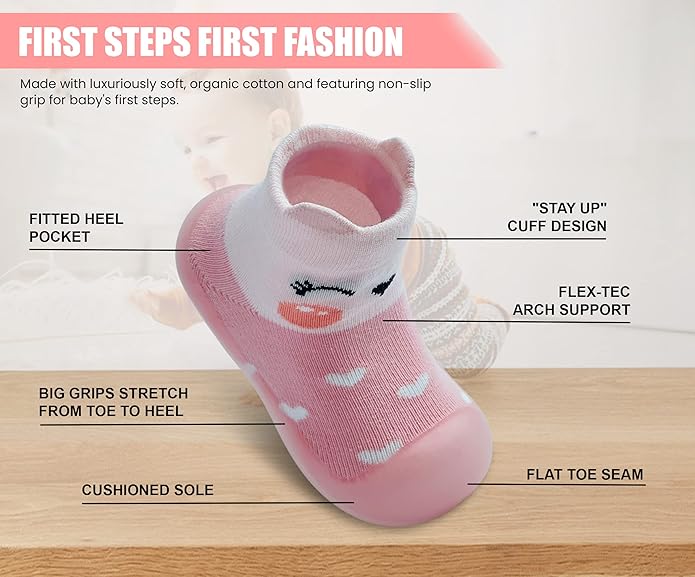 Baby Sock Shoes Boys Girls First Walking Shoes Non-Slip Slippers Soft Sole Sneakers Toddler Infant Babygirl