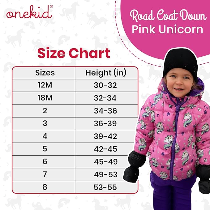 ONE KID The Road Coat Down | Car Seat Safe Winter Jacket | Crash Tested | Unisex | 12 Months-8 Years