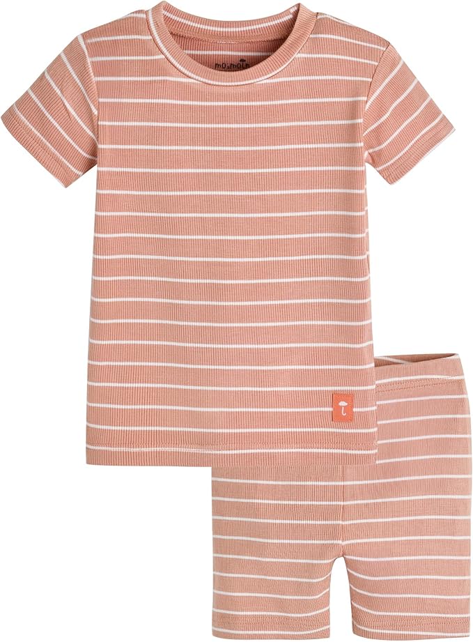 moimoln Stripe Pajamas Set 12M-8Y Ribbed Unisex Baby & Toddler, Soft Viscose, Snug-Fit, Everyday Sleepwear