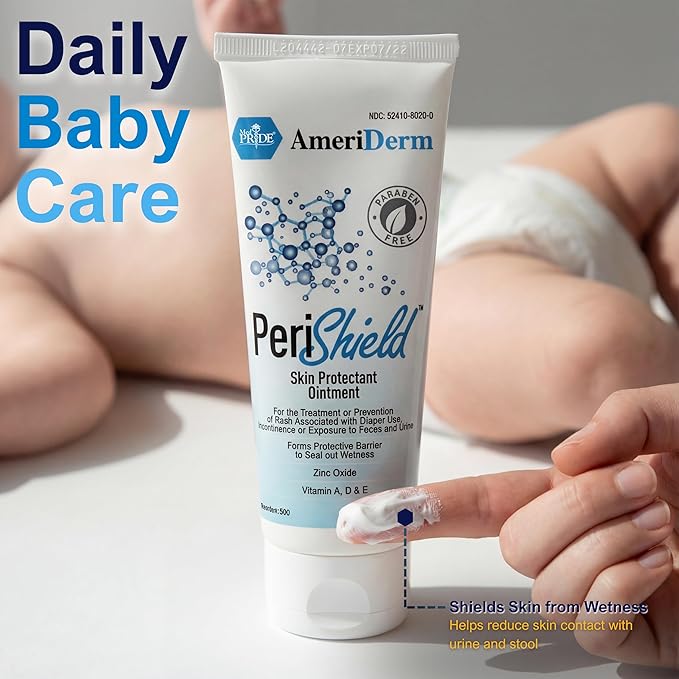 MED PRIDE Baby Diaper Rash Cream – Zinc Oxide Skin Protectant Ointment, 3.5 oz – Paraben-Free, Vitamins A D E, Moisturizing & Soothing Baby Butt Cream for Diaper Rash Relief & Prevention
