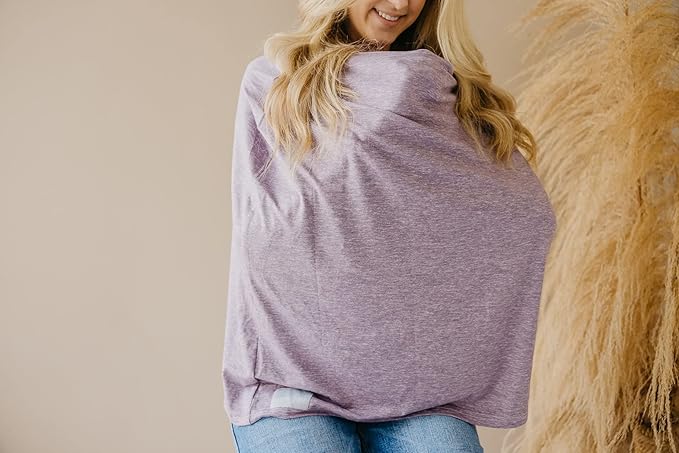 Copper Pearl Multi-Use Cover: Car Seat Covers, Nursing Cover, and Stroller Cover for Sun - Stretchy Fabric, All-Season Use, Stylish Designs, Easy Access for Moms - Violet