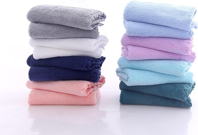 16 Pack Baby Washcloths burp cloths - 20" x 10" - Luxury Multicolor Coral Fleece - Extra Absorbent and Soft Wash Clothes for Newborns, Infants and Toddlers - Suitable for Sensitive Skin and New Born