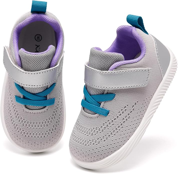MORENDL Toddler Sneakers Baby Boys & Girls Barefoot Shoes Lightweight Breathable Walking Running Tennis Athletic Sport Shoes