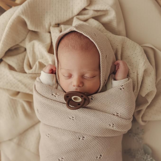 Baby Gift Set - Organic Cotton Newborn Blanket Essentials, Thoughtful Baby Shower & New Baby Gift for Boys & Girls (Pointelle - Oatmeal)