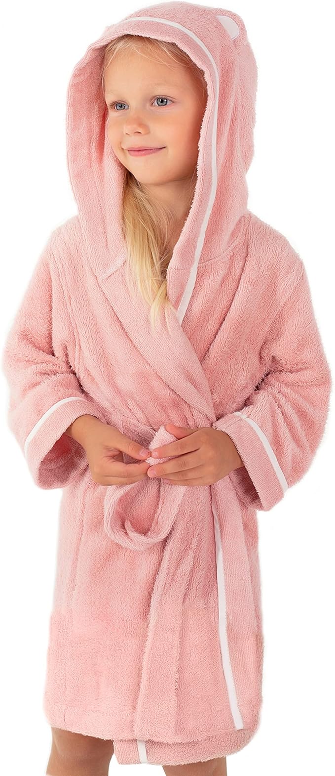 Premium Soft Toddler Bathrobe - Rayon from Bamboo Toddler Robe with Hood - Kids Boys & Girls Robe