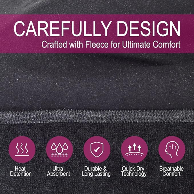Car Seat Towel Covers Front Seats Protector for Gym and Workout, Automotive Washable Driver Cars Seat Sweat Cover for Dog, Compatible with Tesla Model Y Juniper/3/X/S (Fleece Black, 1Pcs)