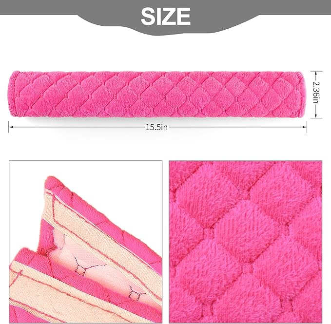 surpassme Car Seat Belt Pads Cover, 2PCS 15in Extra Length Seat Belt Shoulder Strap Covers Protector to Release Stress to Neck and Shoulder for a Safety Driving (Pink)