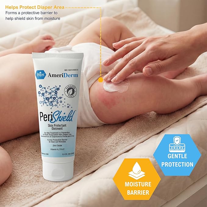 MED PRIDE Baby Diaper Rash Cream – Zinc Oxide Skin Protectant Ointment, 3.5 oz – Paraben-Free, Vitamins A D E, Moisturizing & Soothing Baby Butt Cream for Diaper Rash Relief & Prevention