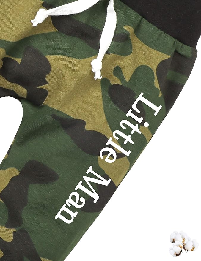 Fommy Newborn Baby Boy Clothes New to The Crew Letter Print Romper+ Pants+Hat 3PCS Outfit