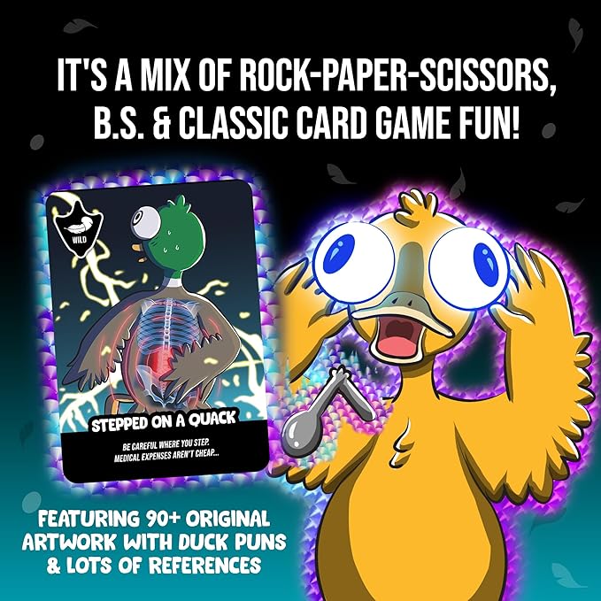 Chicken Challengers Quack Heads Card Game The 4D Rock Paper Scissors Bluffing Party Game | Competitive and Fun for Adults & Teens, 2-6 Players, Ages 13+, Perfect for Party and Family Game Nights