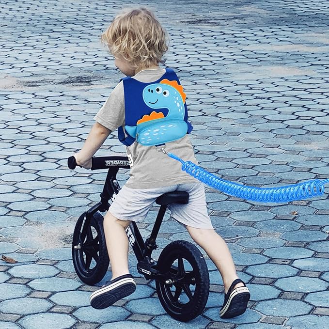 Accmor Toddler Harness Leash with Anti Lost Wrist Link, Cute Dinosaur Kids Walking Restraint Belt, Keep Child Close Hand Strap Tether for Baby Boys Girls Outdoor Travel
