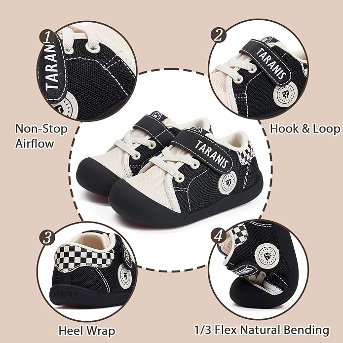 Toddler Shoes Boys Girls Infant Sneakers Non-Slip Rubber Sole Baby Crib First Walker Shoes